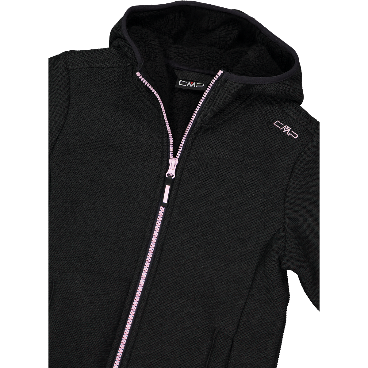CMP Giacca in pile da bambina in knit tech melange con cappuccio 35H1675 U905 