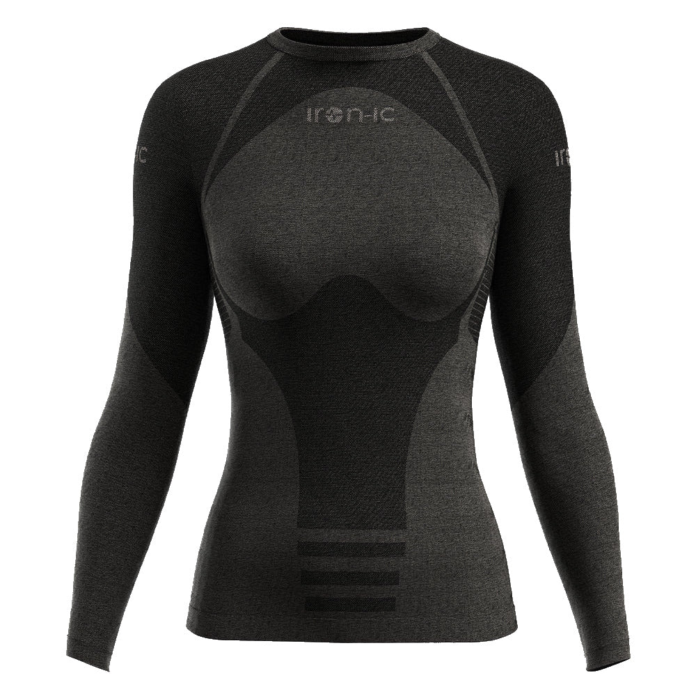IRON-IC Maglia termica donna con cashmere Kashmir - WARM 213003 BLACK/LIGHTGREY 