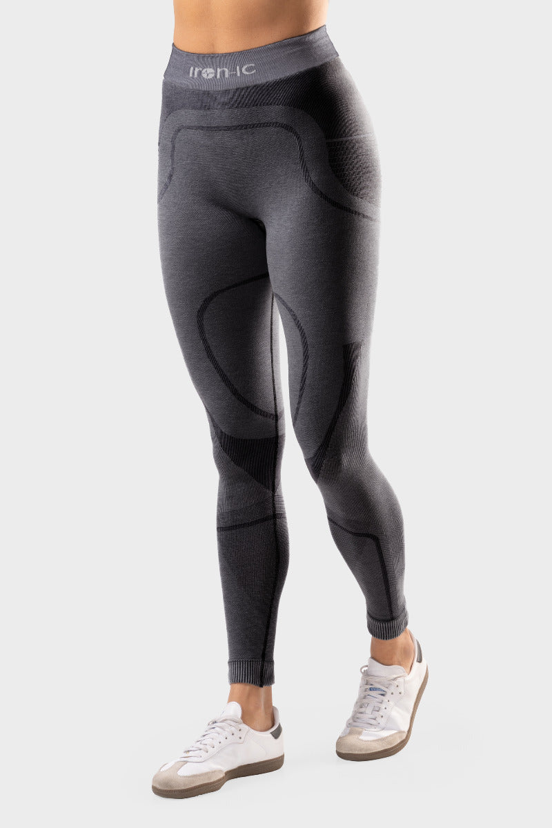 IRON-IC Leggings termici donna con cashmere Kashmir - WARM 610902 BLACK/LIGHTGREY 