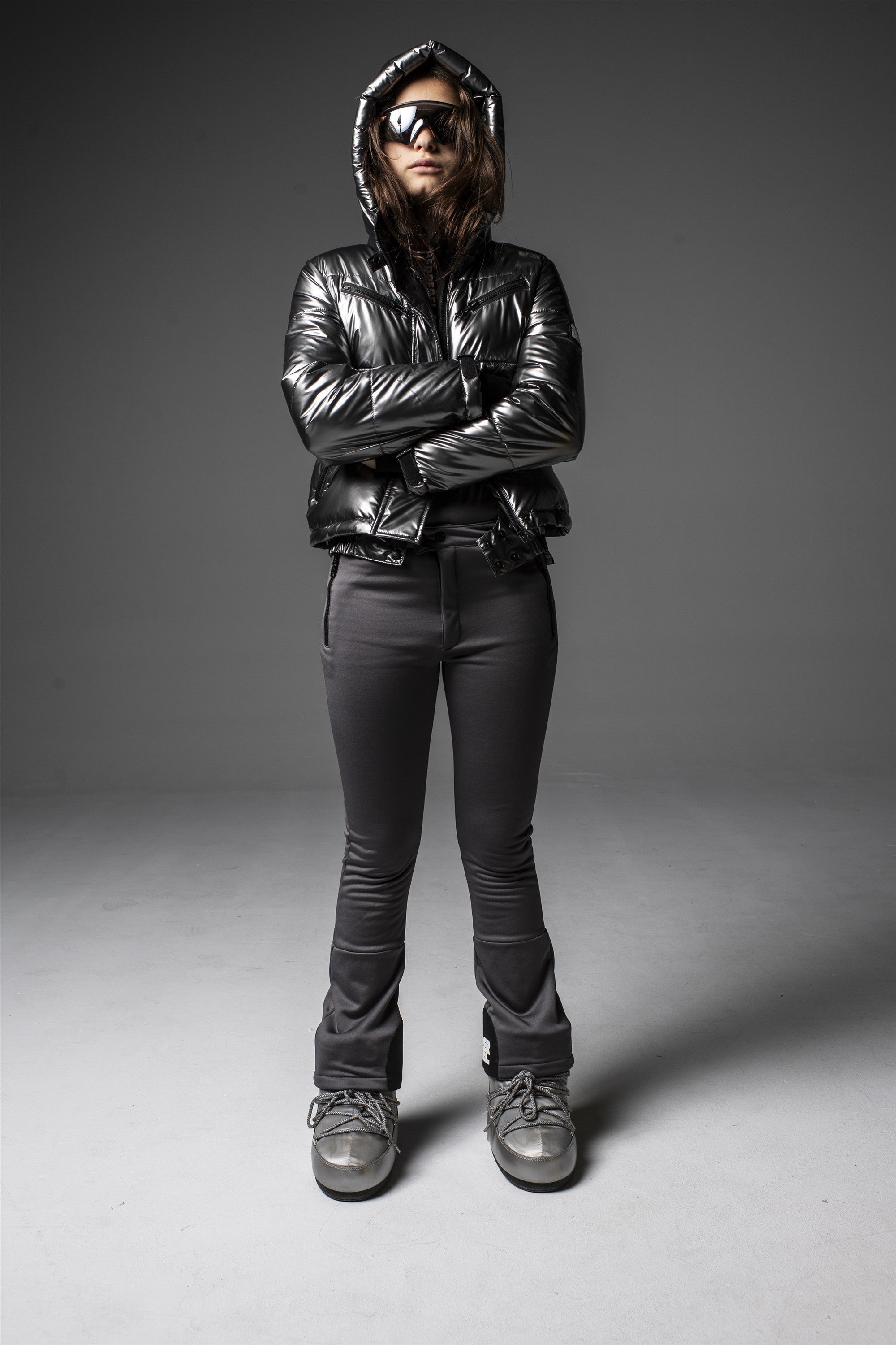 SUPER REBEL SPICY Metallic Hooded Ski Jacket R609-5214 063 