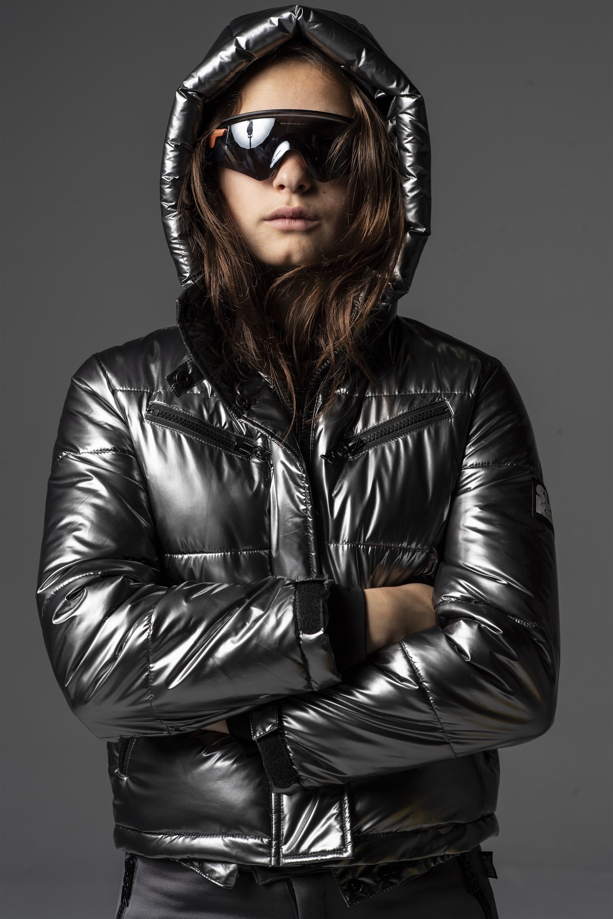SUPER REBEL SPICY Metallic Hooded Ski Jacket R609-5214 063 