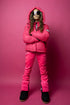 SUPER REBEL SPICY Shiny Hooded Ski Jacket Fluopink R609-5214 212 