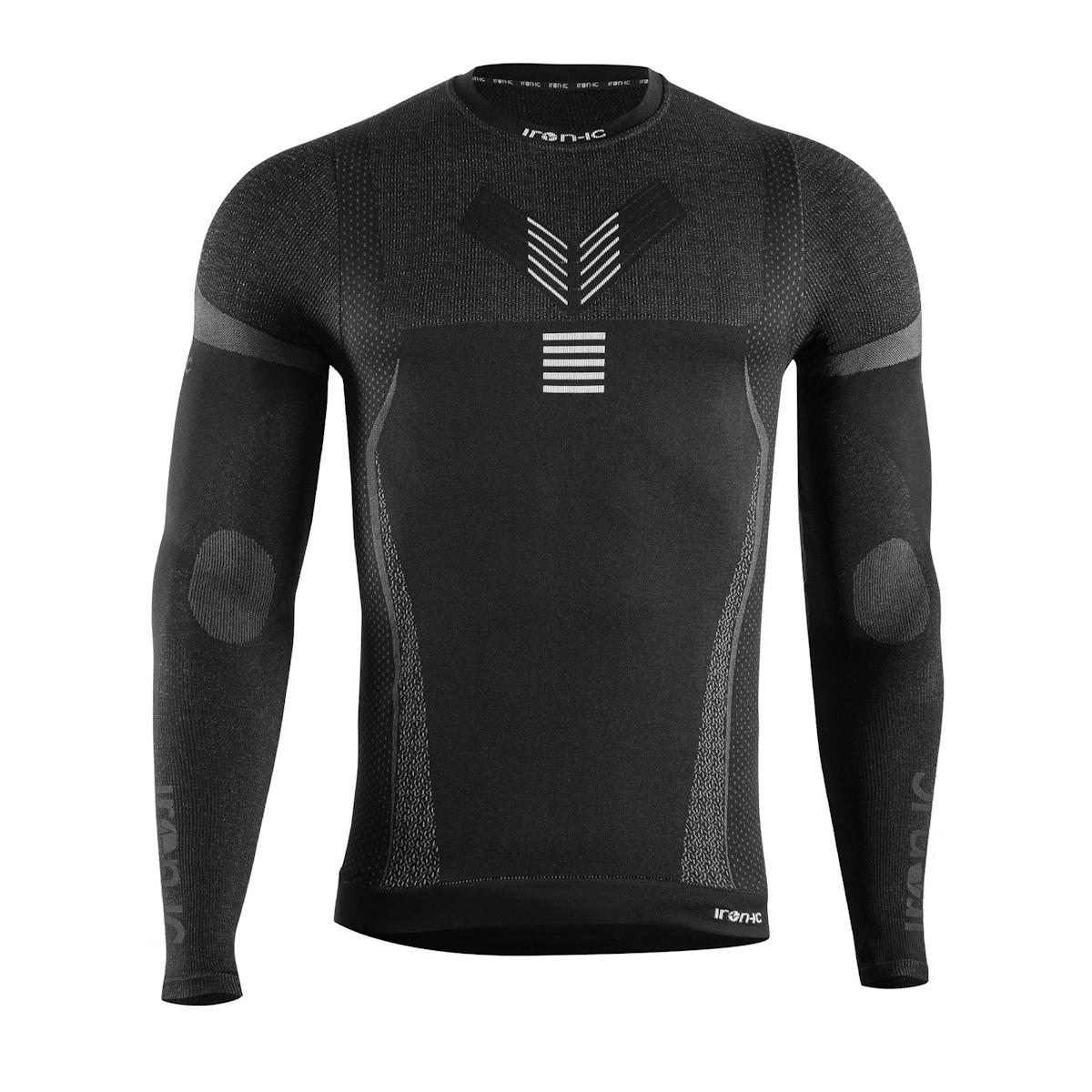 IRON-IC T-shirt manica lunga - uomo performance<BR/> 201658 BLACK 