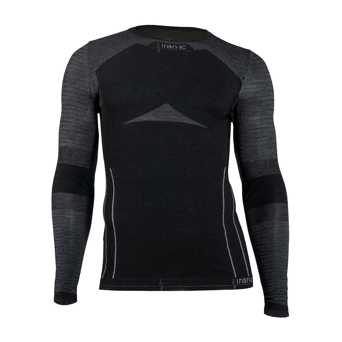 IRON-IC T-shirt merino manica lunga - uomo performance 201896 BLK 