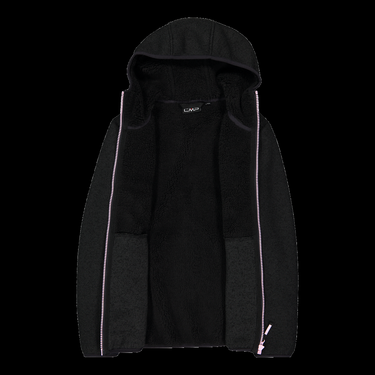 CMP Giacca in pile da bambina in knit tech melange con cappuccio 35H1675 U905 