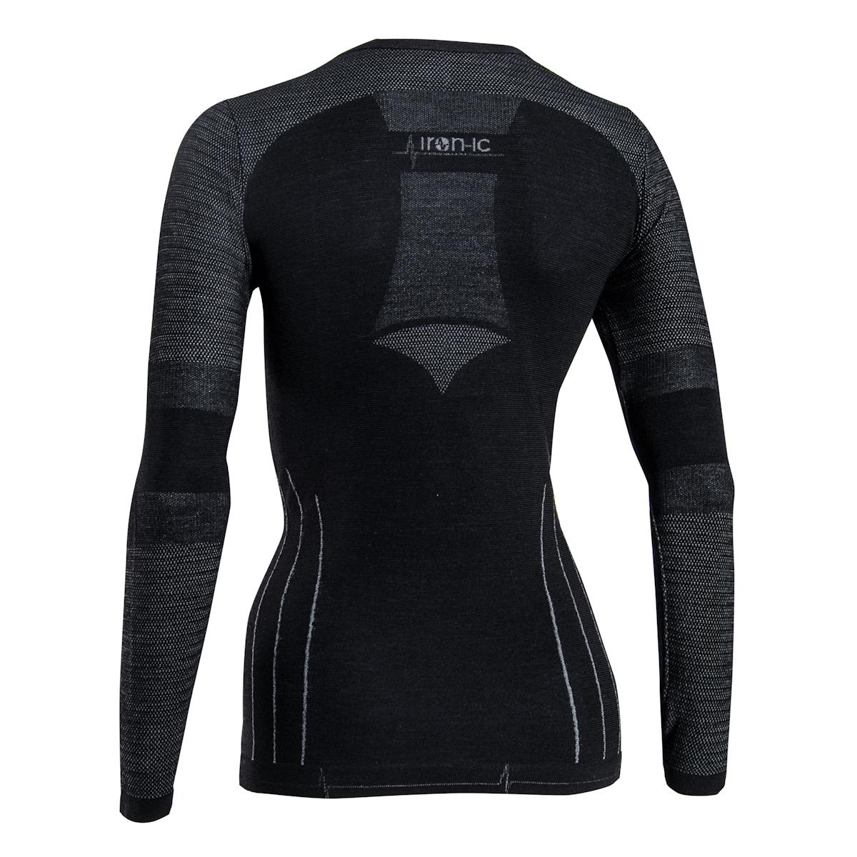 IRON-IC T-shirt merino manica lunga - donna performance 212588 BLK 