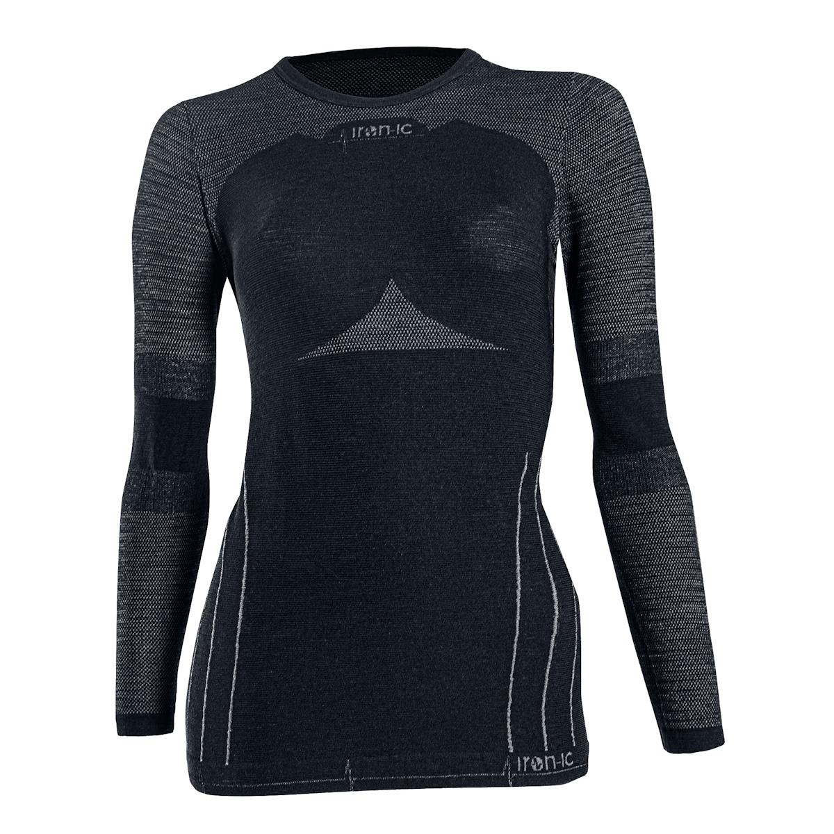 IRON-IC T-shirt merino manica lunga - donna performance 212588 BLK 
