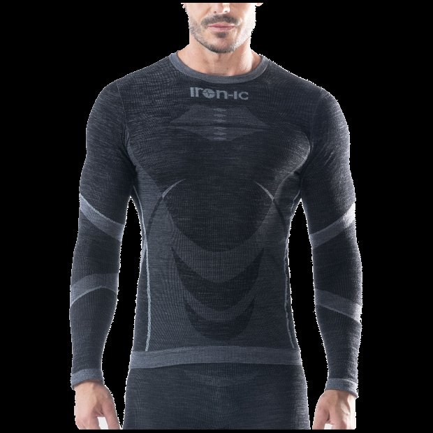 IRON-IC Maglia termica Merino 70 - ULTRA WARM 201998 BLK/GREY 