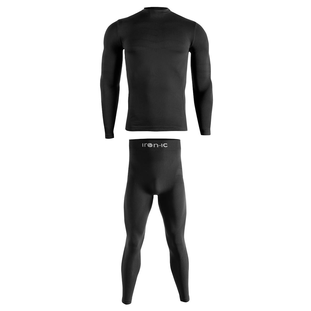 IRON-IC KIT BASELAYER - PROMO BOX MAGLIA + LEGGINGS UOMO 900480 BLACK 