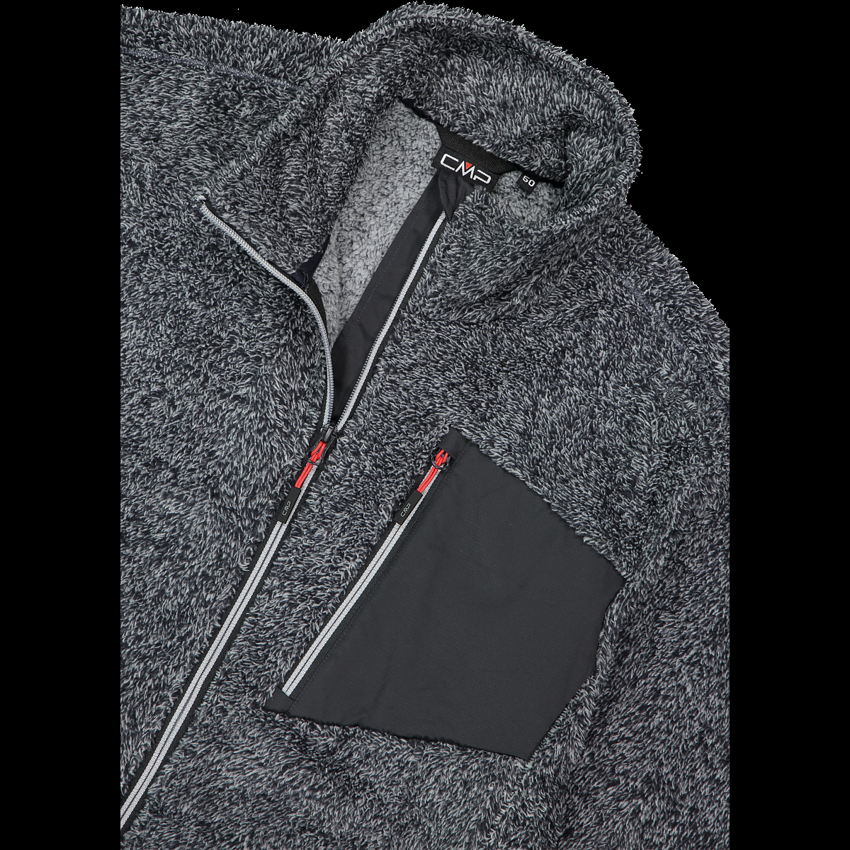 CMP Giacca in pile HighLoft da uomo con tasca termoapplicata melange 31P1517M 31UU 
