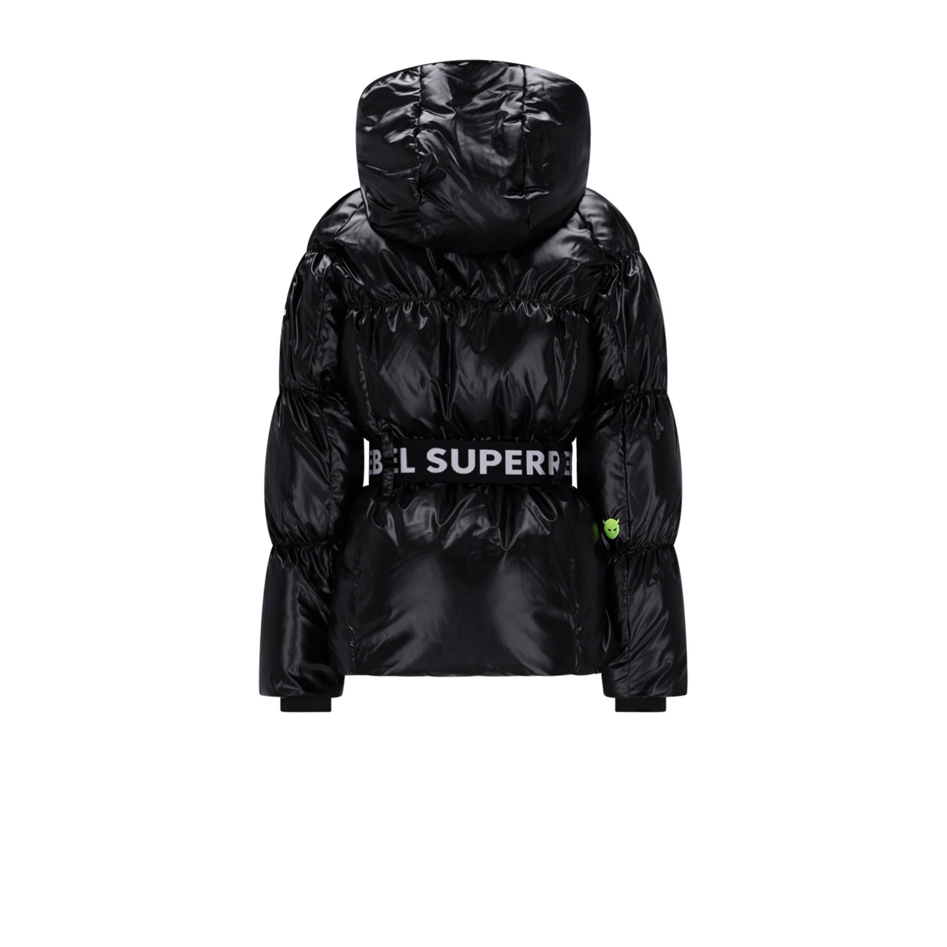 SUPER REBEL puff girls fleece hooded jacket R509-5204 099 