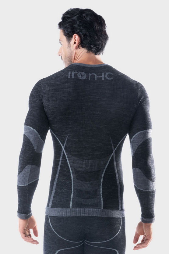 IRON-IC Maglia termica Merino 70 - ULTRA WARM 201998 BLK/GREY 