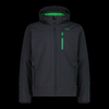 Giacca da uomo in Softshell con cappuccio staccabile