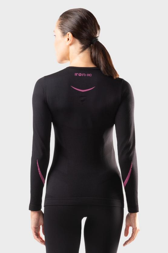 IRON-IC Maglia termica felpata donna Smear - I-Soft - ULTRA WARM 213002 BLACK 